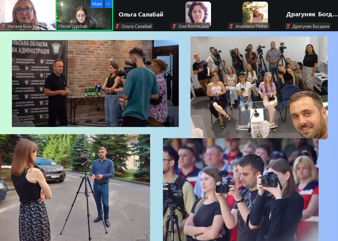 Олеся Липчак демонструє світлини з робочих моментів